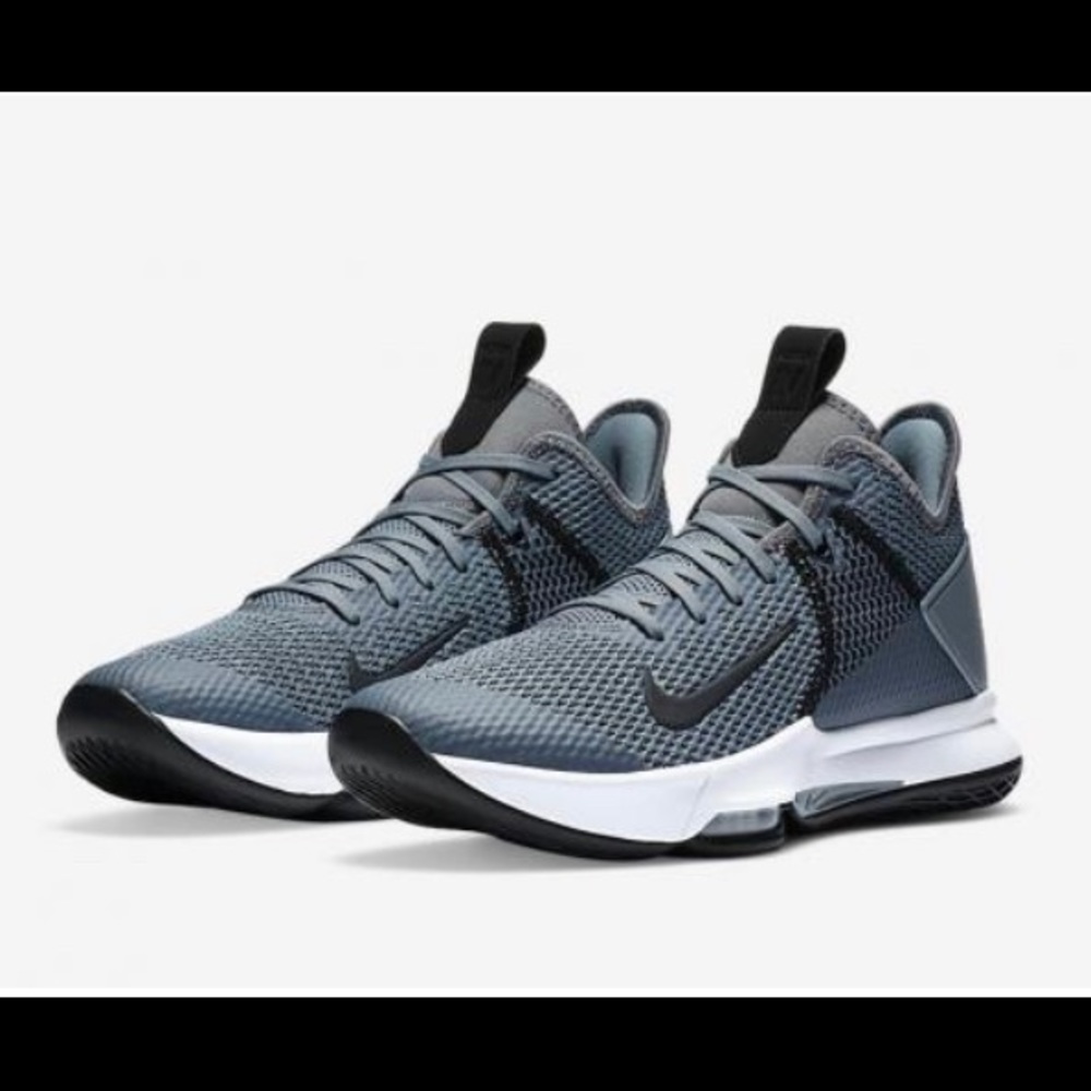 New! Lebron Witness 4 Cool Grey Black White Shoes